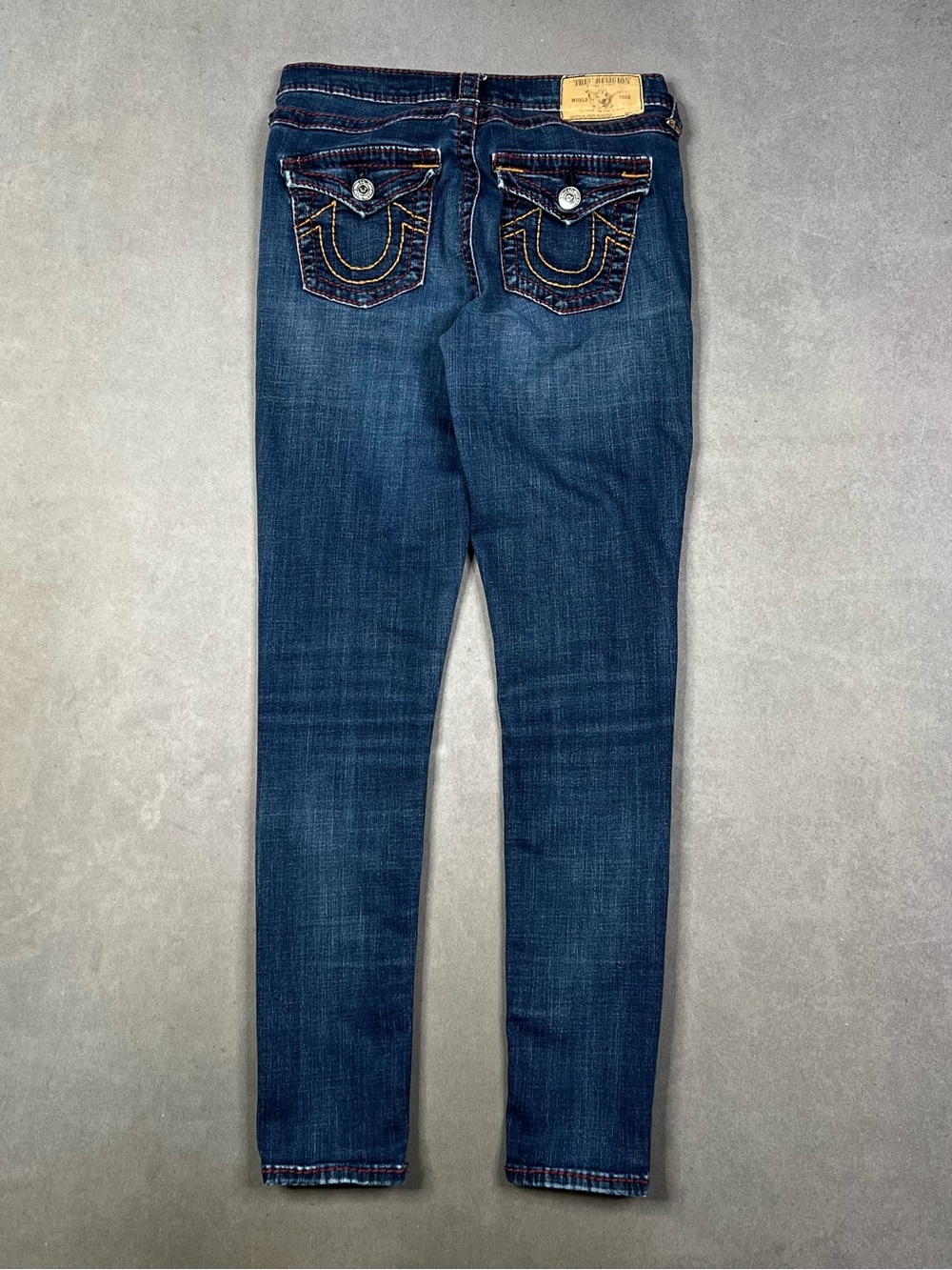 True Religion Women's Indigo Skinny Jeans with Contrast Stitching